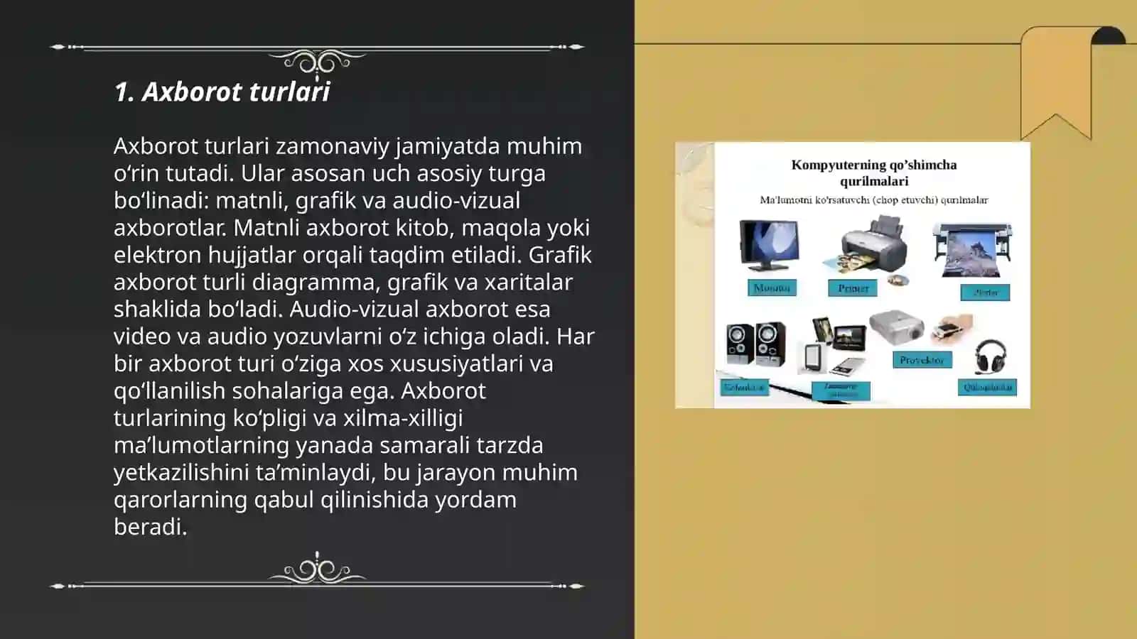 Axborot ning turlari, xususiyatlari xa oʻlchov birliklari 3
