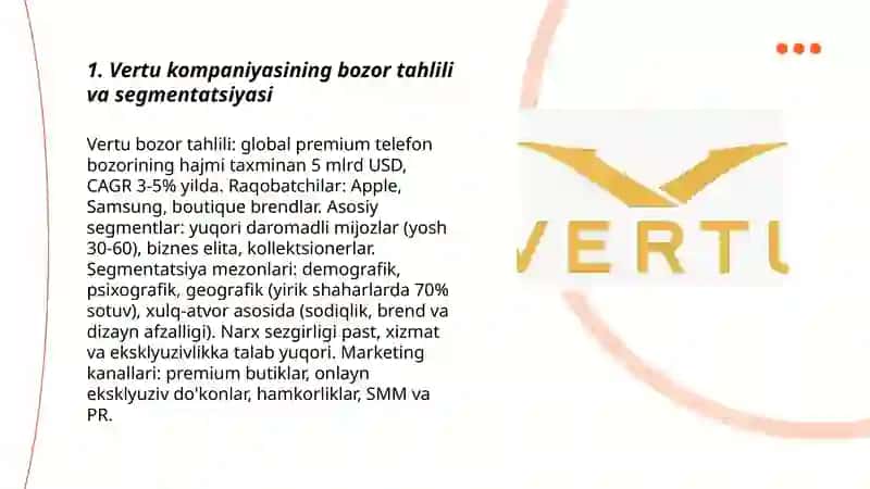 Vertu kompaniyasi marketing strategiyasi 3