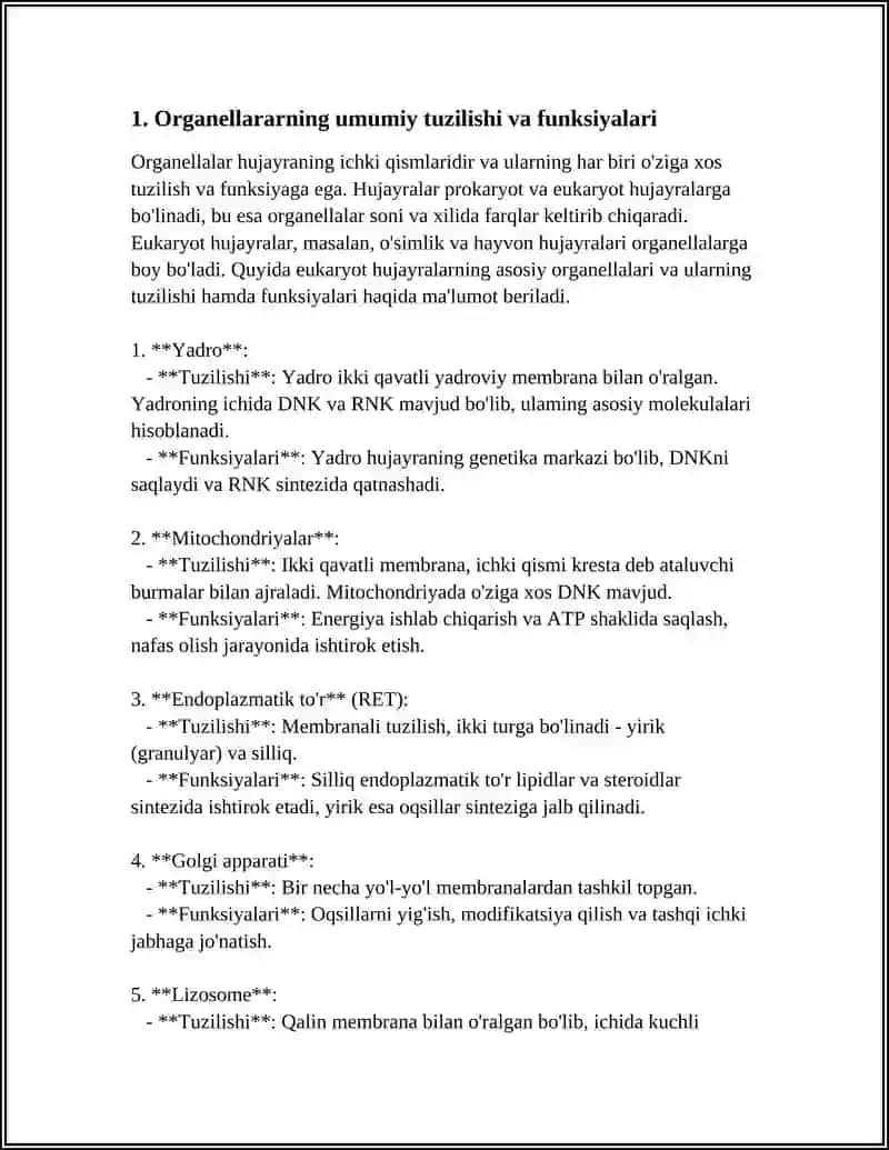 ORGANOIDLAR YADRO RIBOSOMA SITOSKELET 3