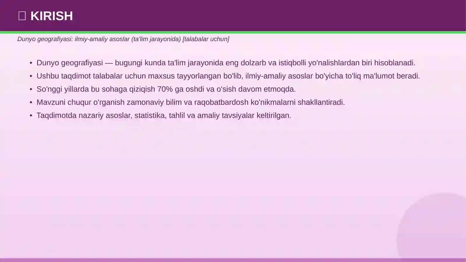 DUNYO GEOGRAFIYASI 3