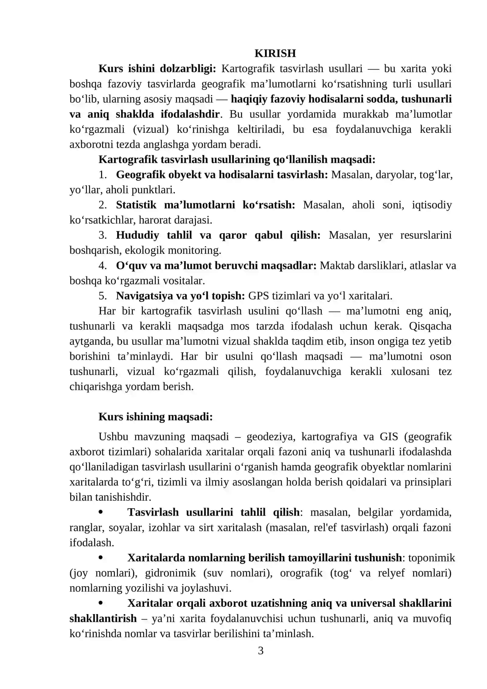 TASVIRLASH USULLARI, XARITALARDA NOMLARNING BERILISHI 3