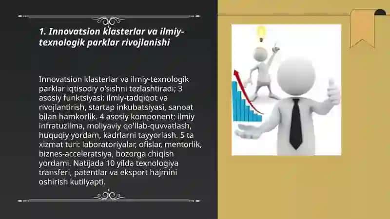 Innovatsion tadbirkorlikni rivojlantirish va qoʻllab quvvatlash infratuzilmasi 3