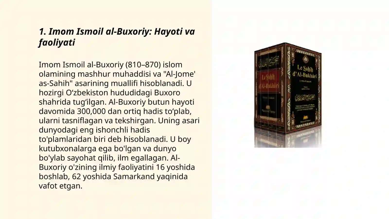 Imom Ismoil al-Buxoriy hadislarida axloqiy tarbiya talqini 3