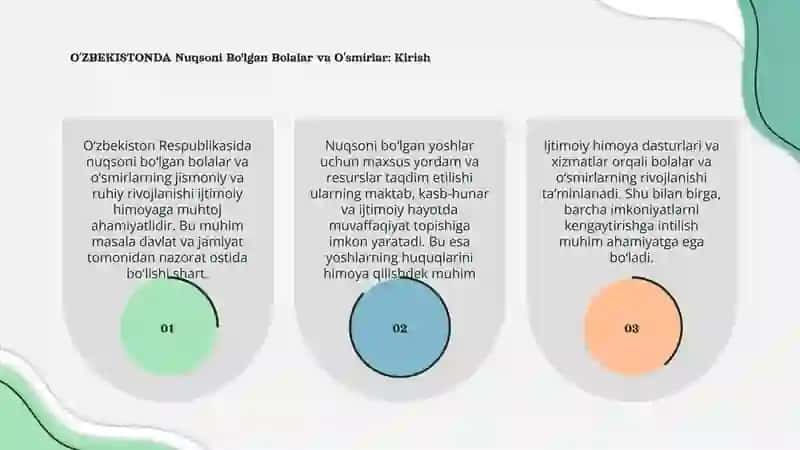 OʻZBEKISTONDA Nuqsoni Bo'lgan Bolalar va Oʻsmirlar 3