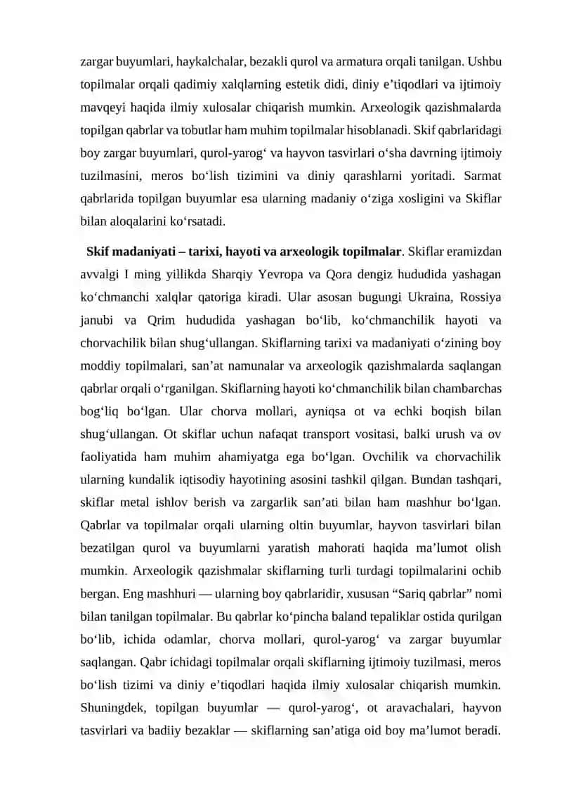 Sharqiy Yevropada arxaik davr arxeologiyasi: skif va sarmat madaniyati 3