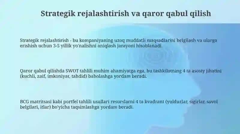Boshqarish taktikasi va strategiyasi 3