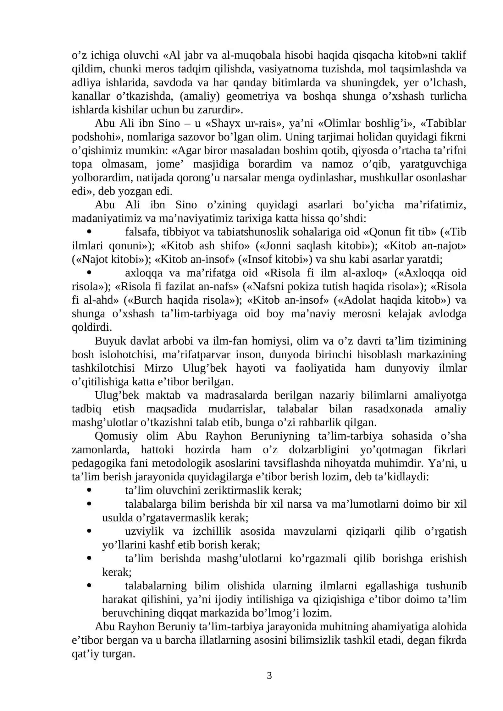 BARKAMOL AVLOD SHAKLLANISHIDA USTOZ-SHOGIRD TIZIMINING ROLI 3