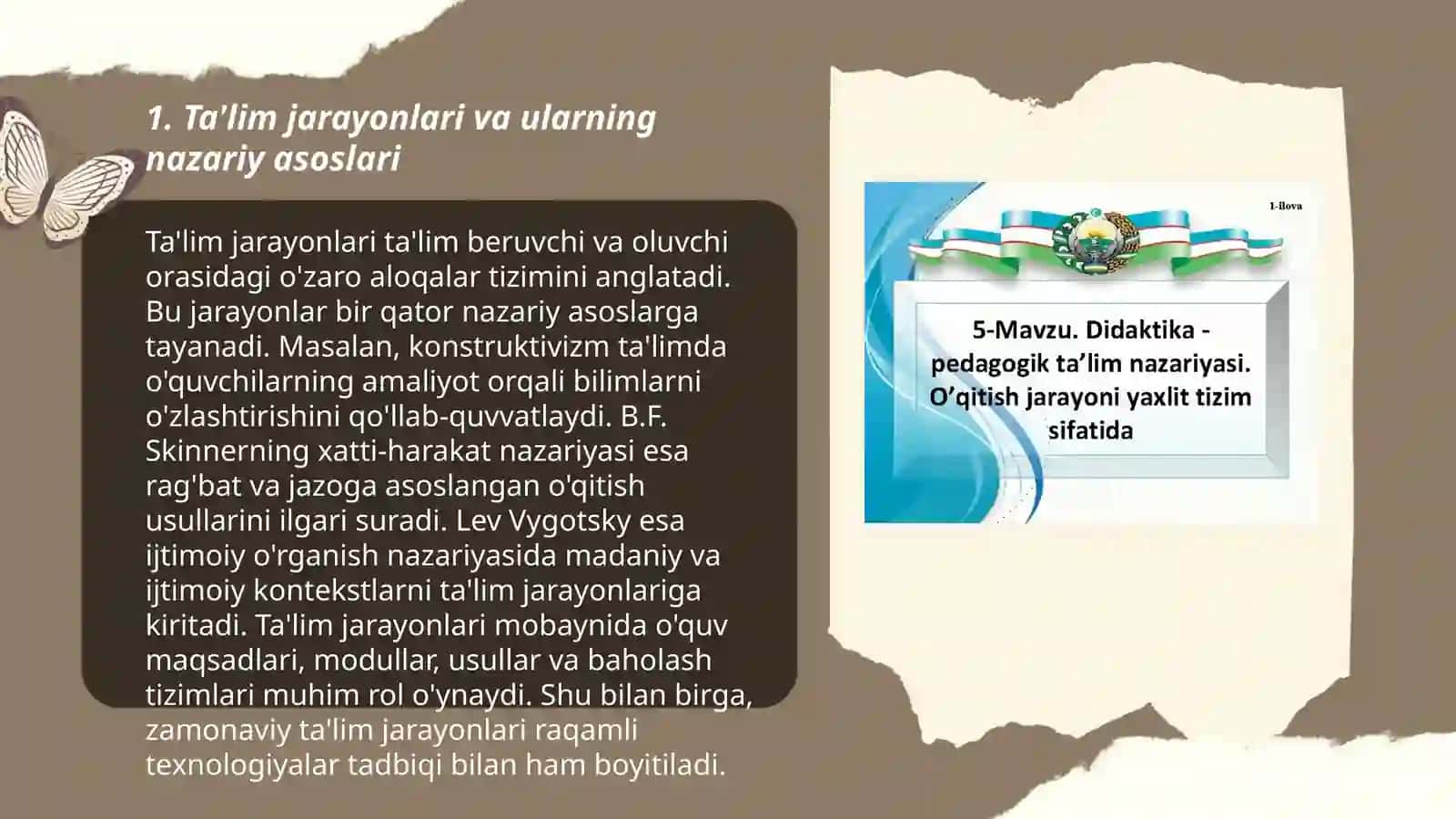 Didaktika ta'lim nazariyasi sifatida.Ta'lim paradigmalari 3
