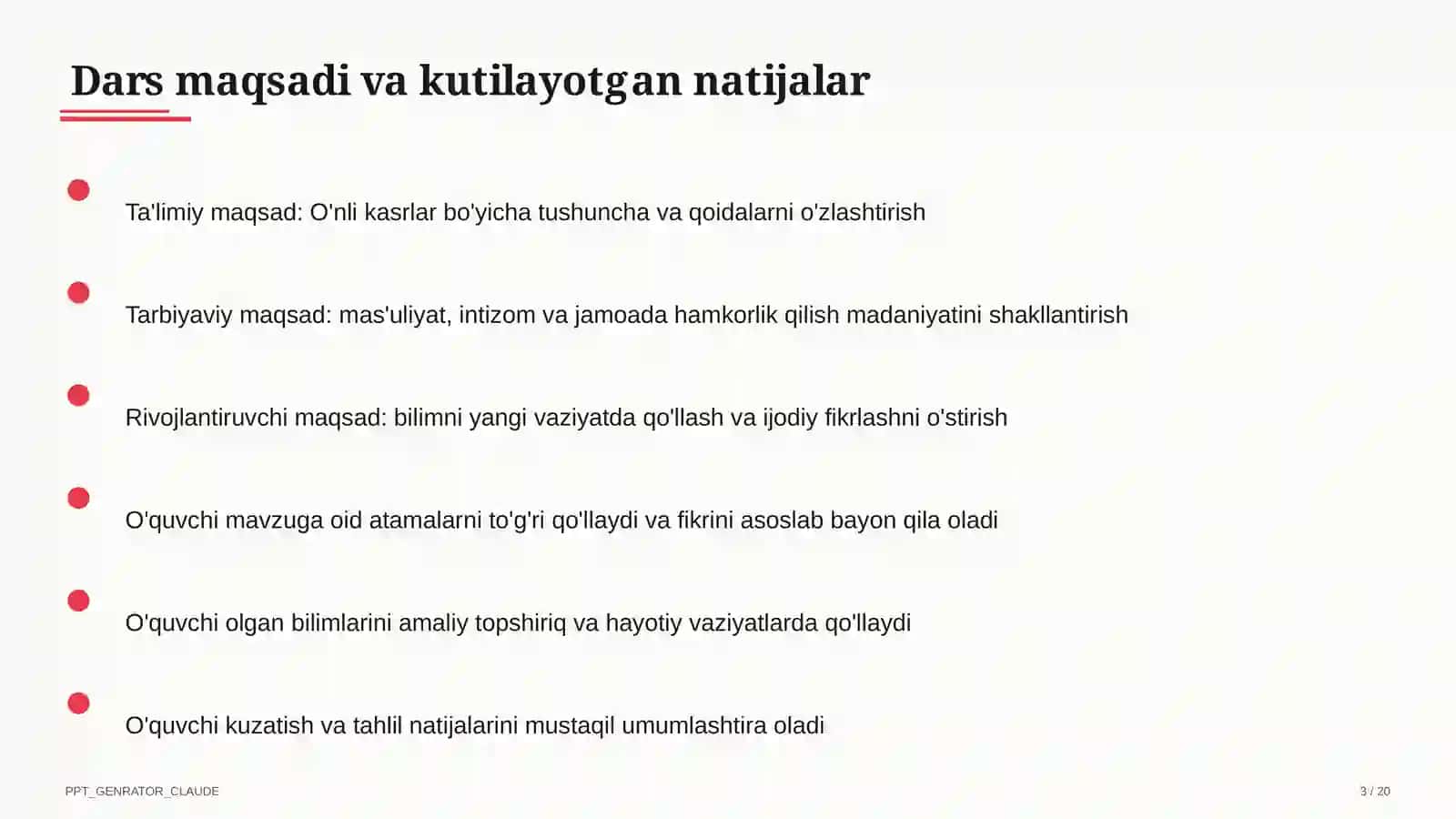 O'nli kasrlar (5-sinf) 3