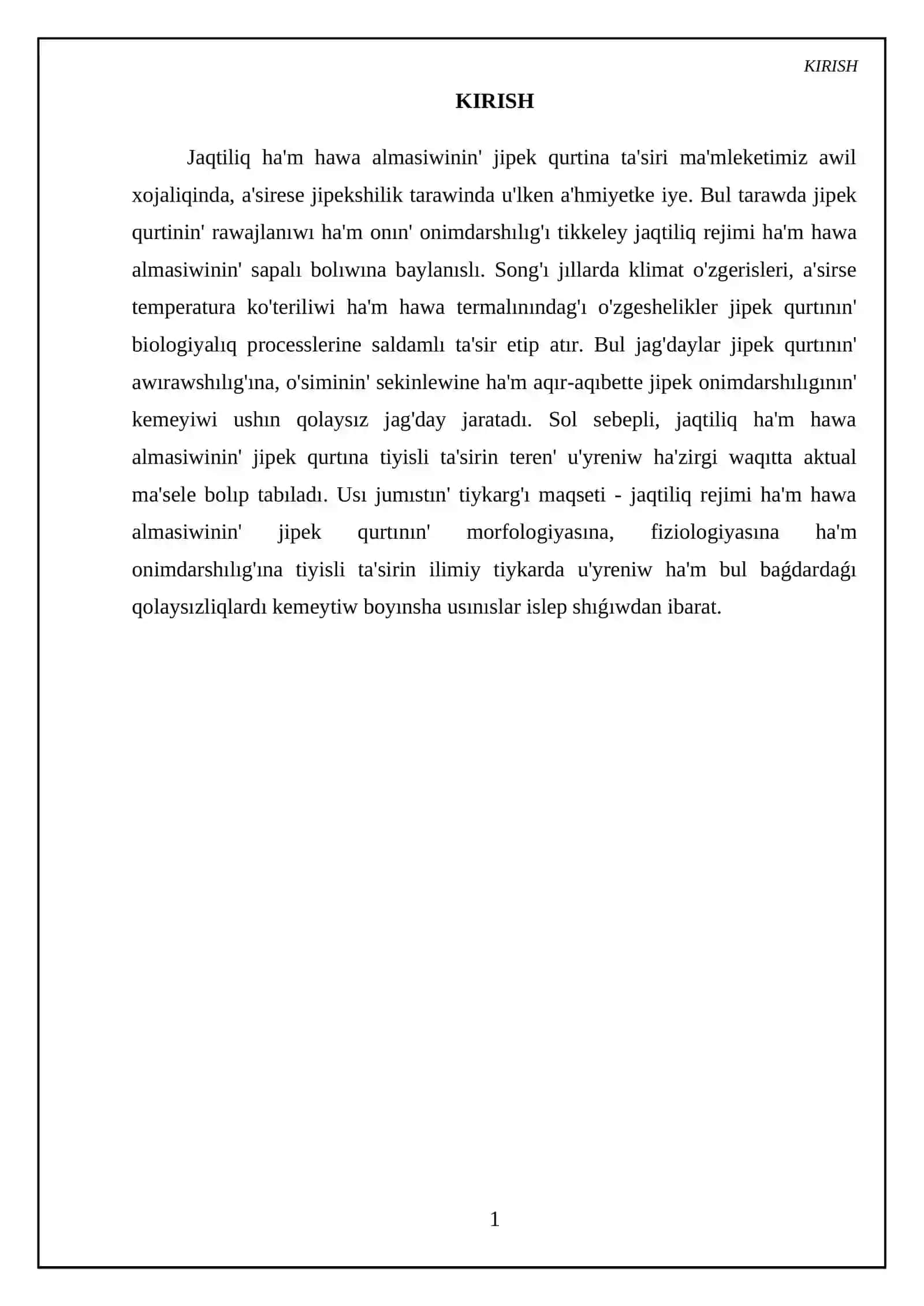 Jaqtiliq ha'm hawa almasiwinin' jipek qurtina ta'siri 3