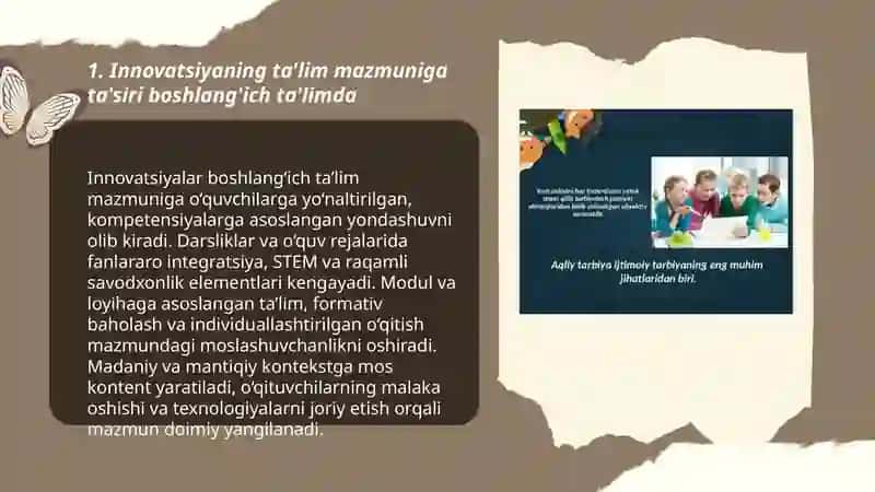 Innovatsiyaning ta'lim mazmuniga ta'siri bosh­lang'ich ta'limda 3