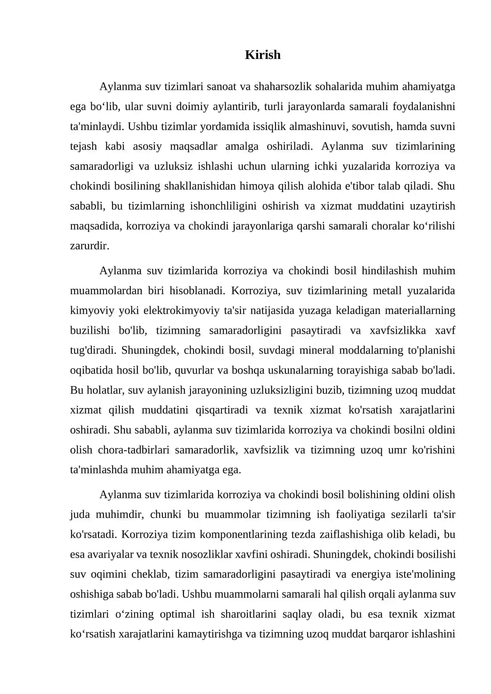 Aylanma suv tizimlarida korroziya va chokindi bosil bolishining oldini olish 3