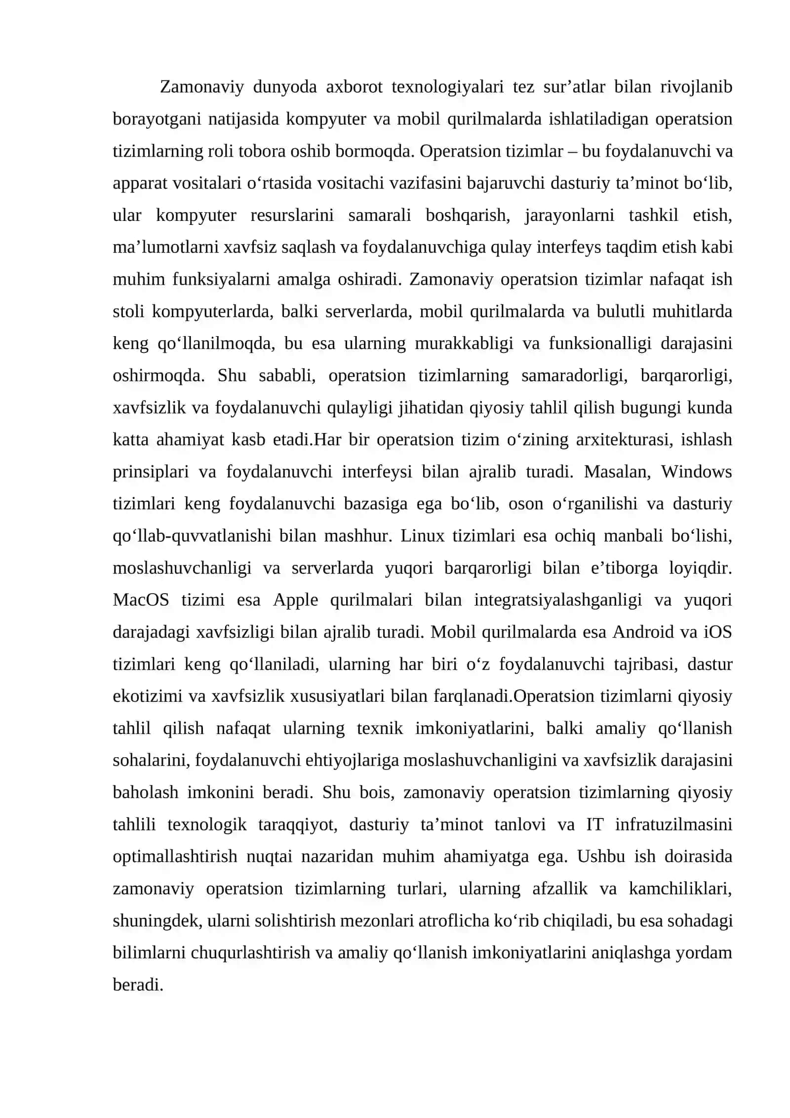 ZAMONAVIY OPERATSION TIZIMLARNING QIYOSIY TAHLILI 3