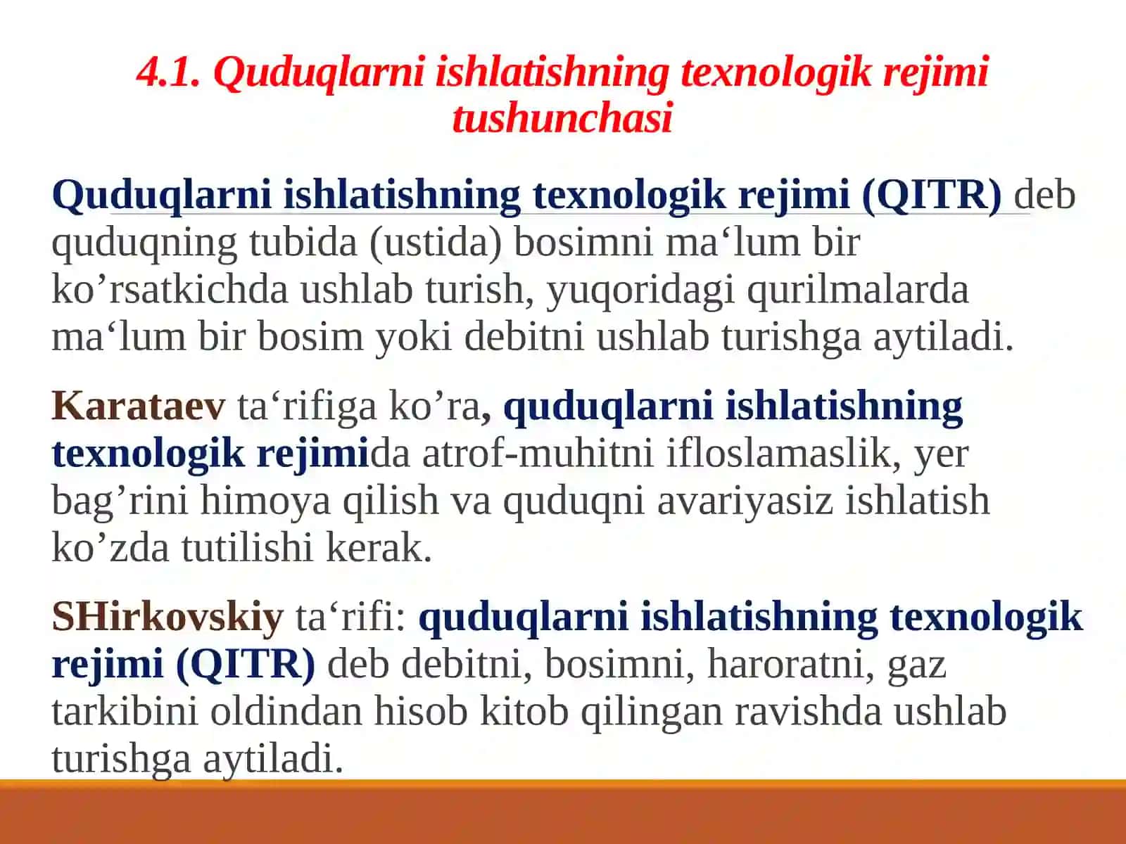 Quduqlarning ishlashini texnologik rejimini belgilash 3