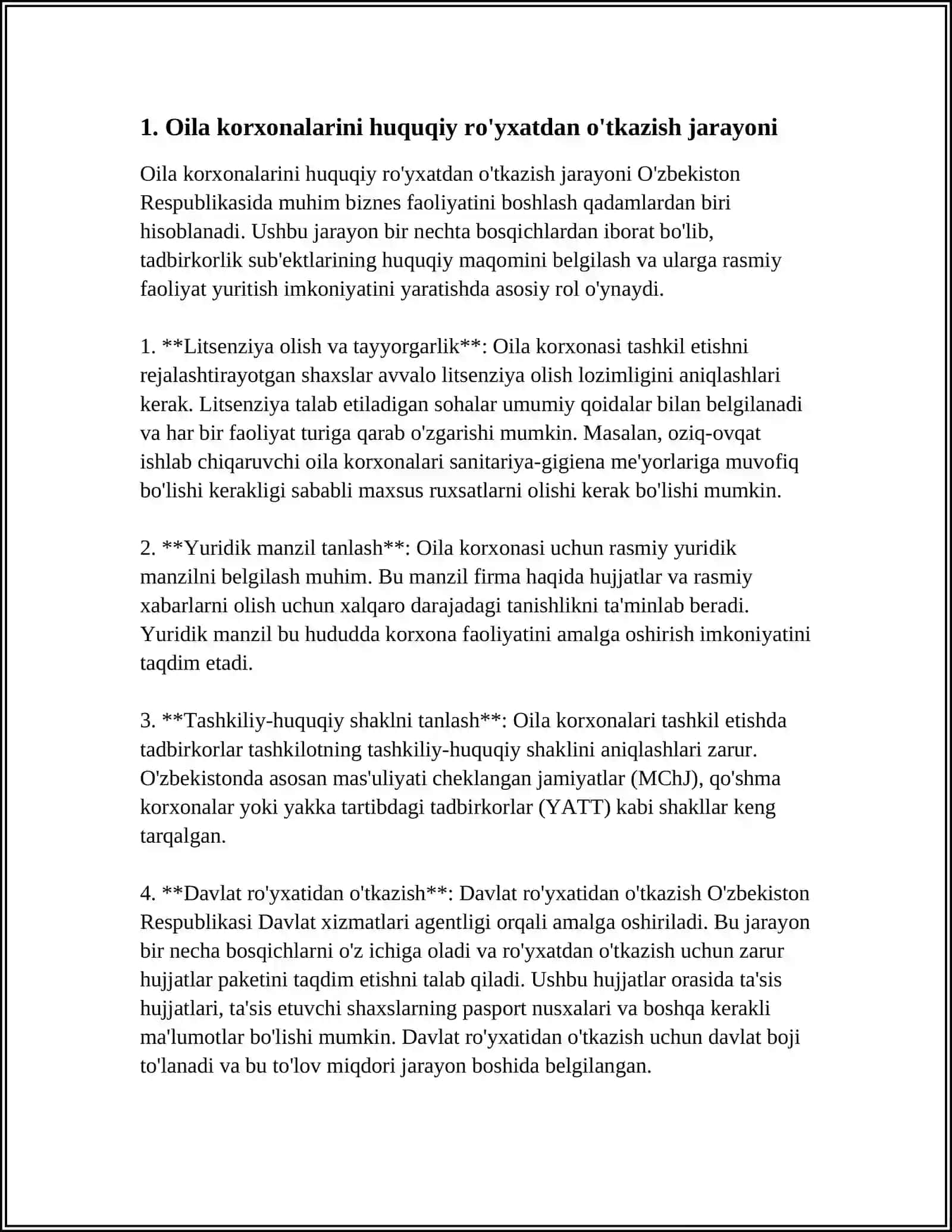 TADBIRKORLIK FAOLIYATINI TASHKIL ETISH VA OILAVIY BIZNESNI RIVOJLANTIRISH 3