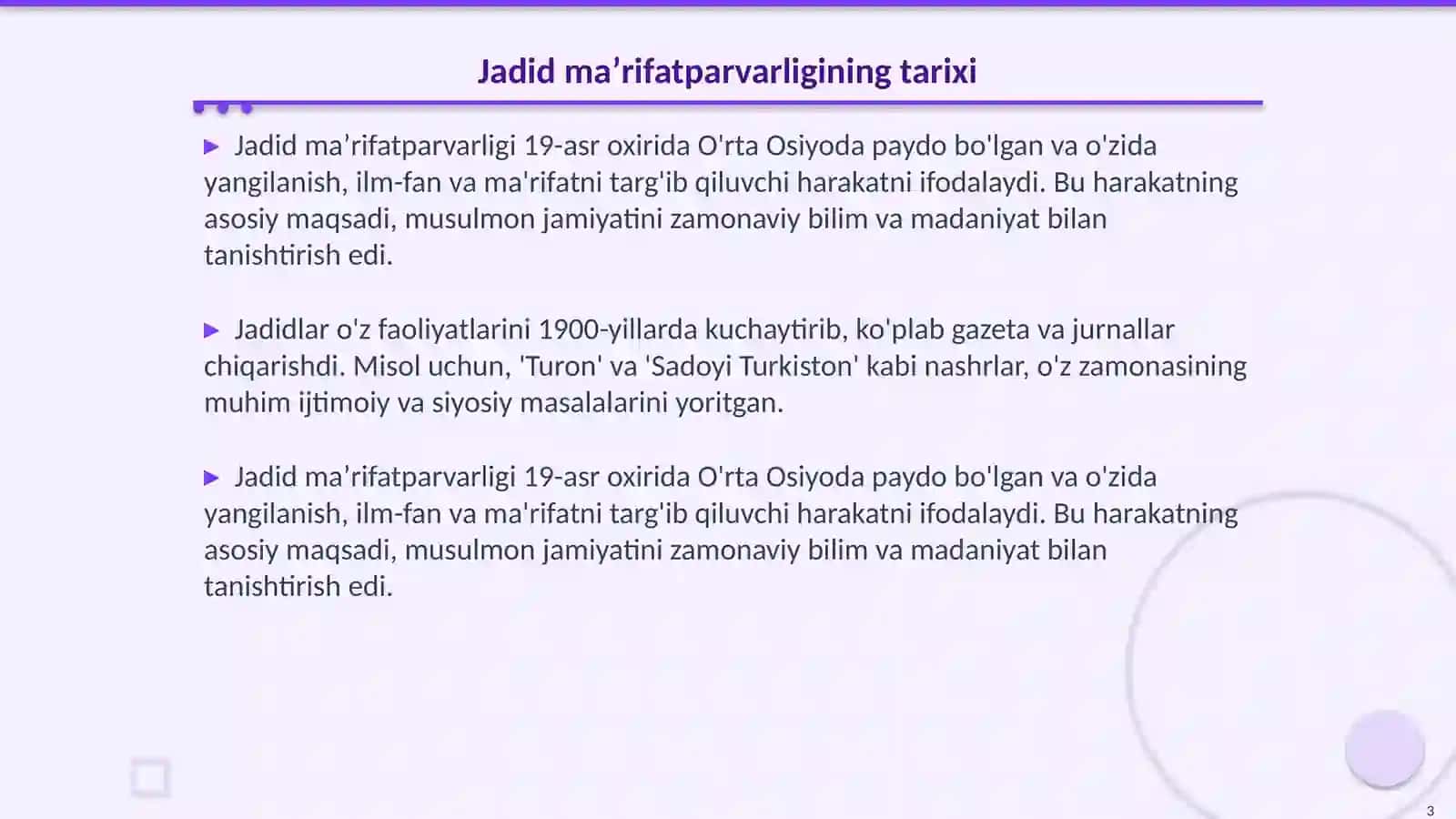 Jadid maʼrifatparvarligining tarixi 3