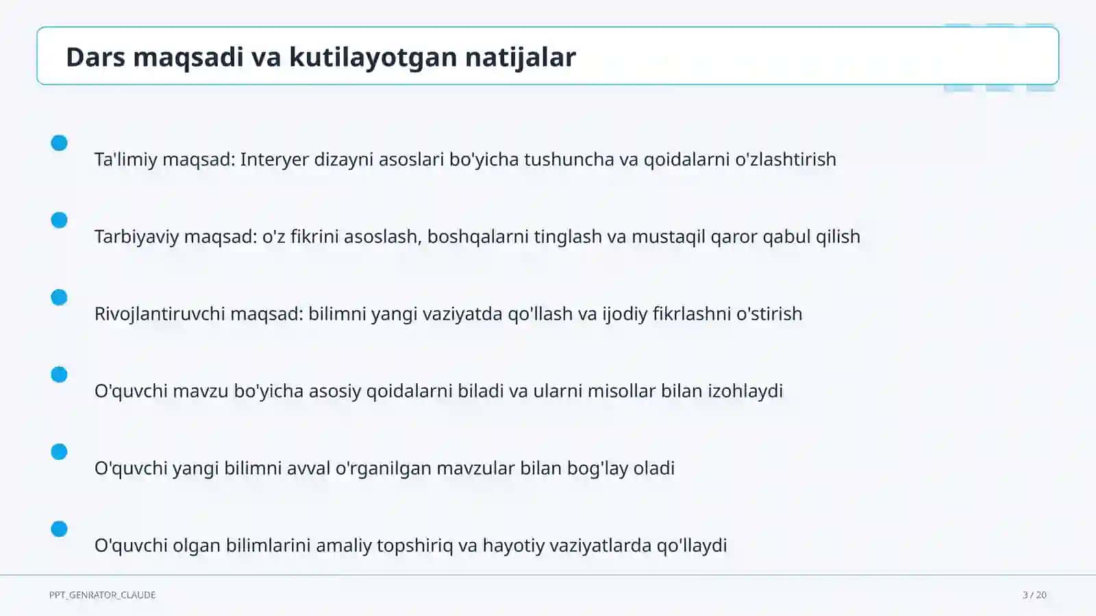 Interyer dizayni asoslari (8-sinf) 3