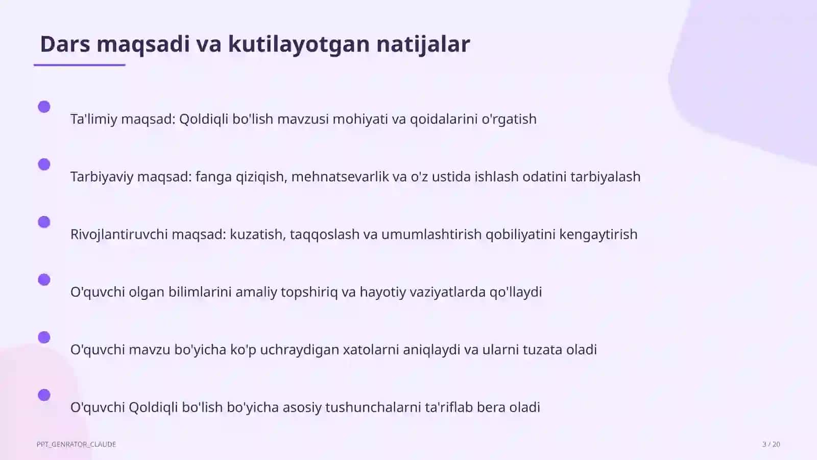 Qoldiqli bo'lish (3-sinf) 3