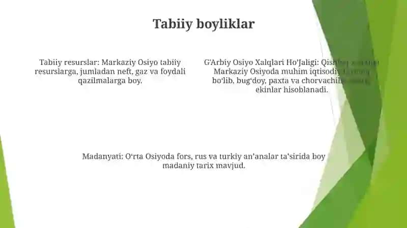 G'Arbiy Osiyo Xalqlari HoʼJaligi Va Madanyati 3
