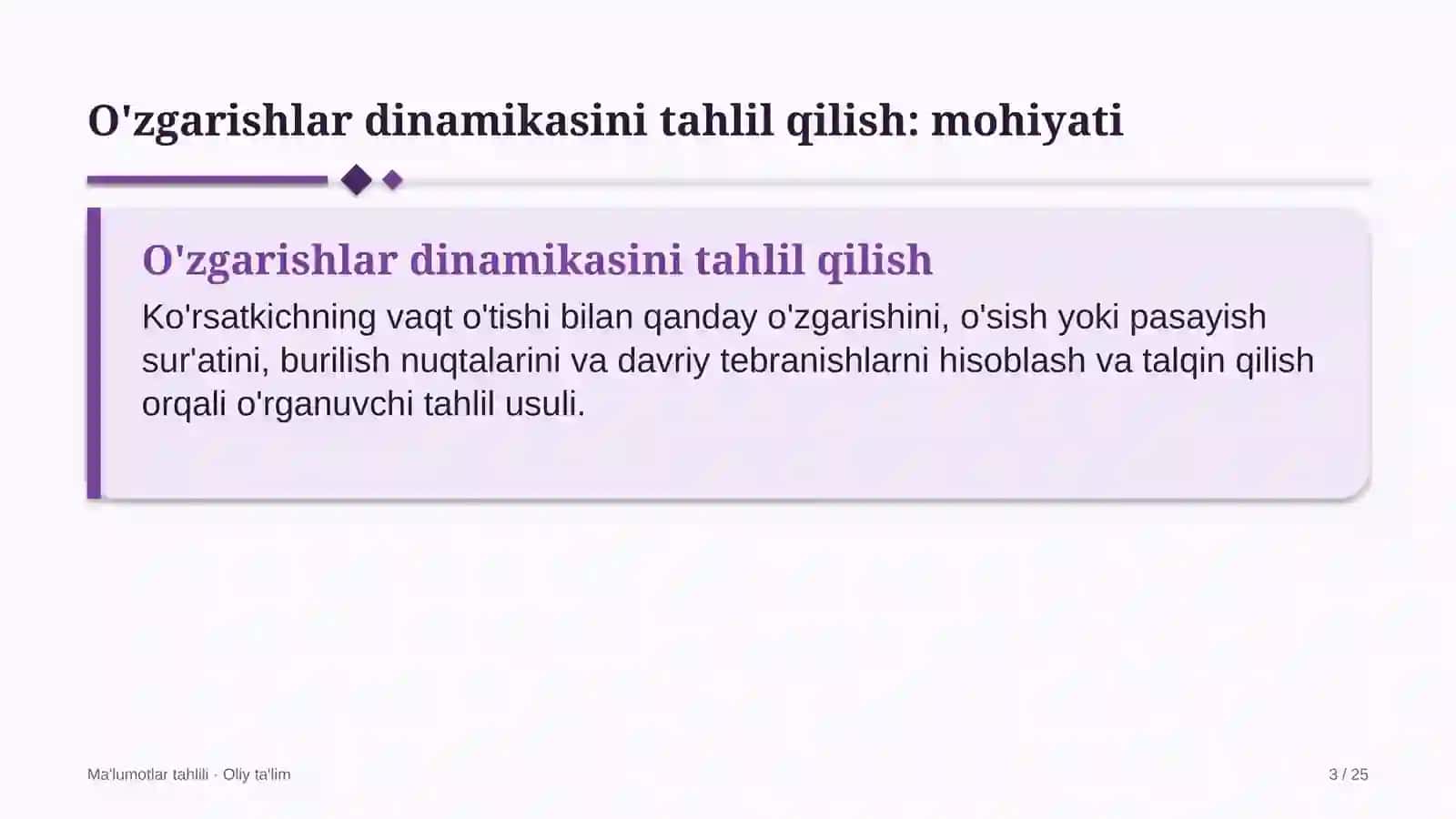 diagnostika markazlarida o'zgarishlar dinamikasini tahlil qilish 9524 3