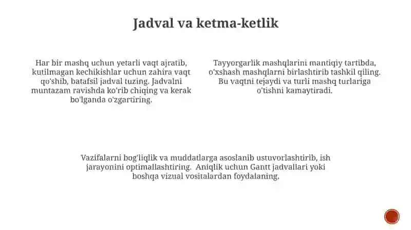 Tayyorgarlik mashqlarini tashkil etish. Rasulova 3