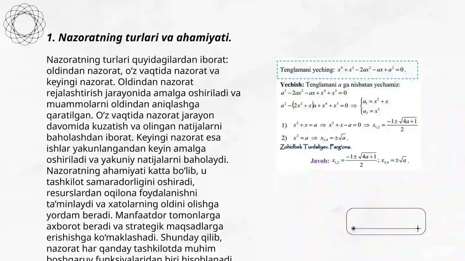 Nazorat Turlari va Metodlari 3