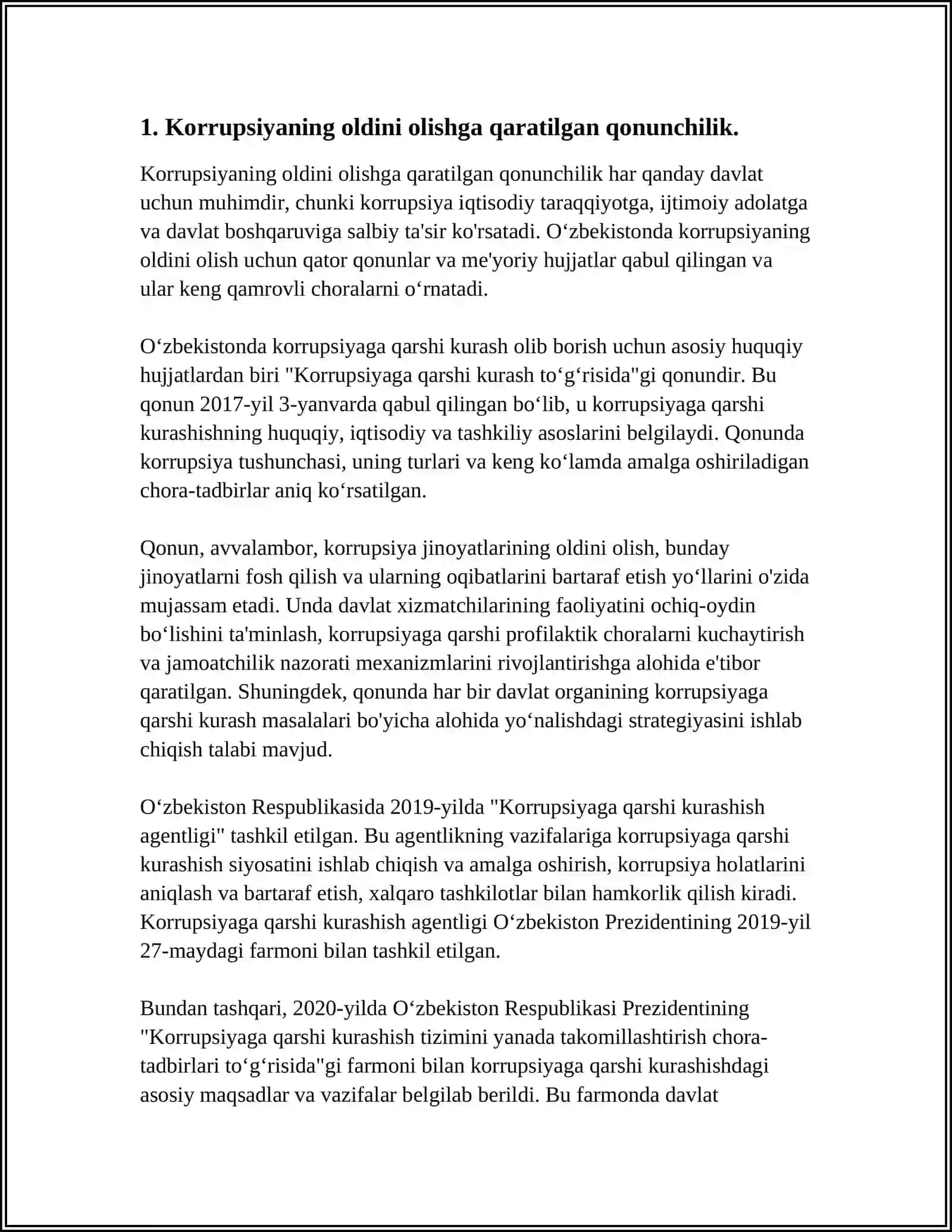 O'ZBEKISTONDA KORRUPSIYAGA QARSHI KURASH MEXANIZMLARI 3