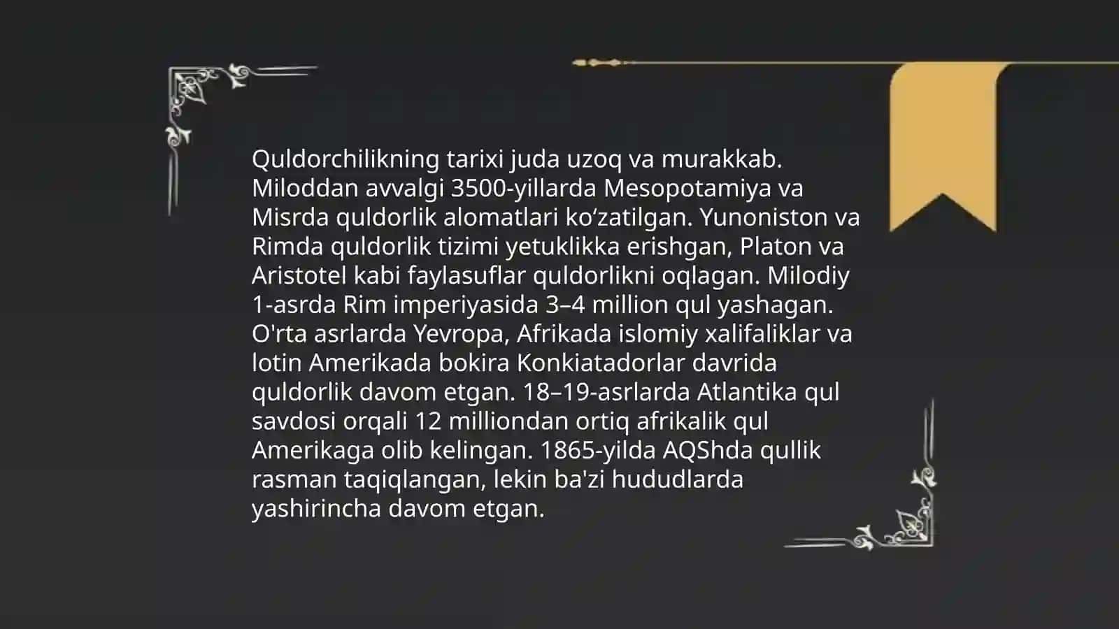 Quldorchilikning tarixi 3