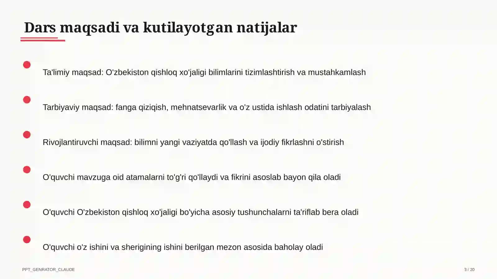 O'zbekiston qishloq xo'jaligi (9-sinf) 3