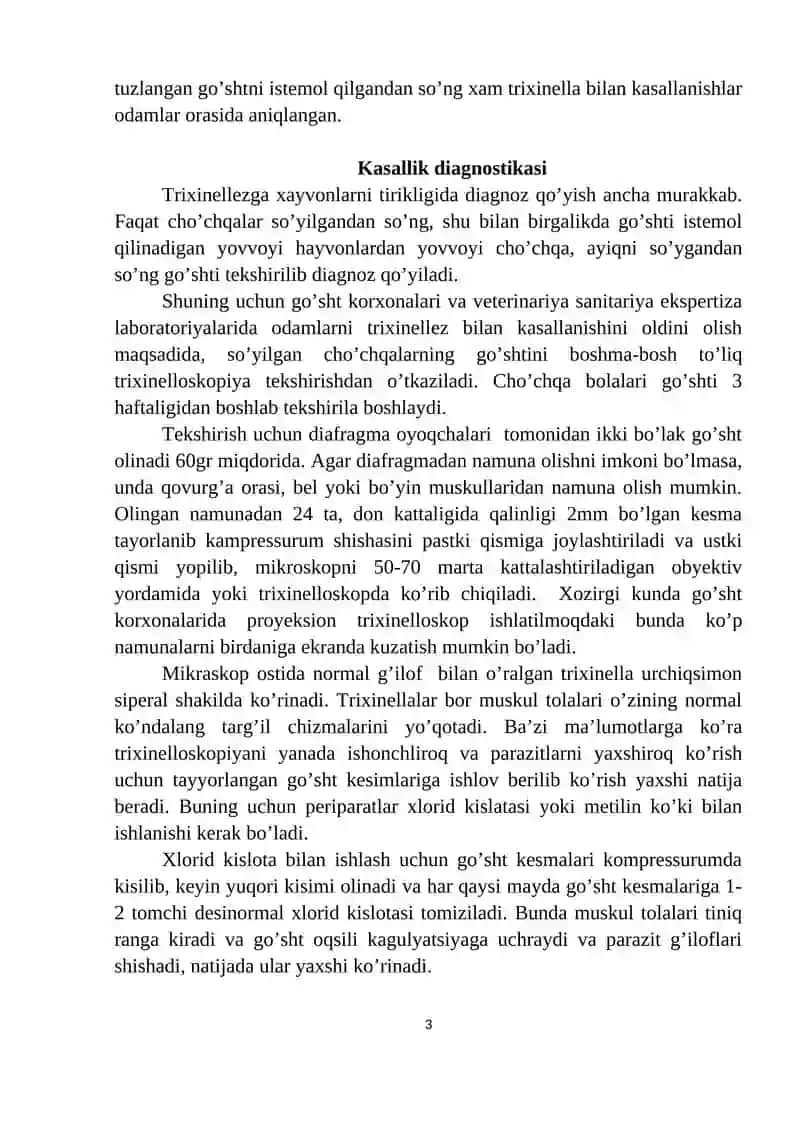 Invazion kasalliklarda oziq – ovqat maxsulotlarini VSEsi. 3
