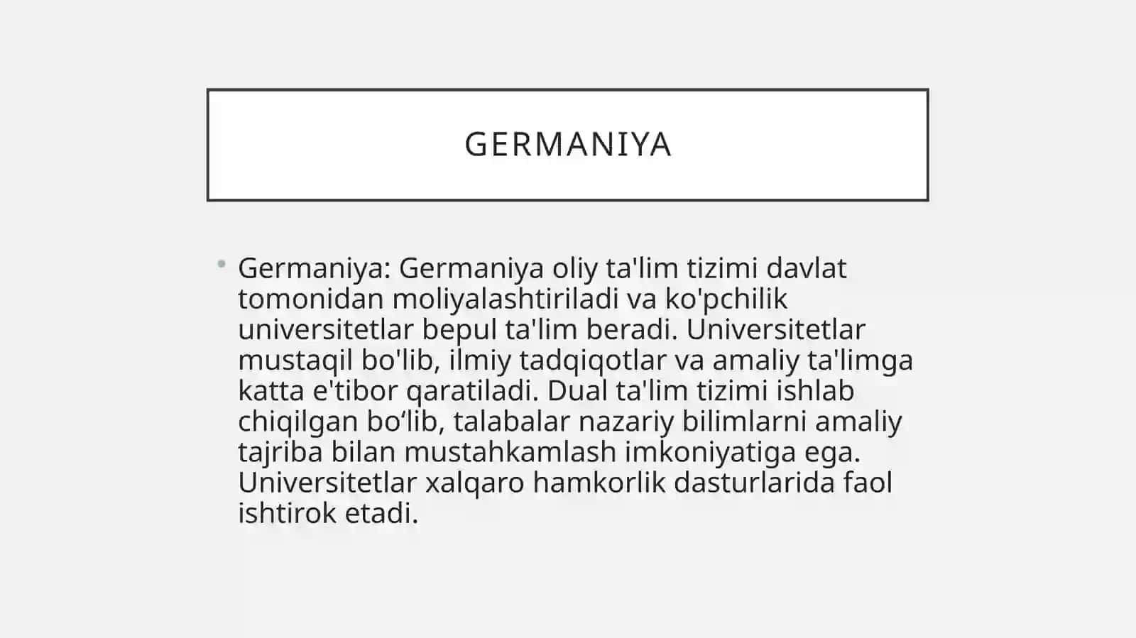 Rivojlangan xorijiy mamlakatlar oliy ta’lim tizimini boshqarish tajribasi 3
