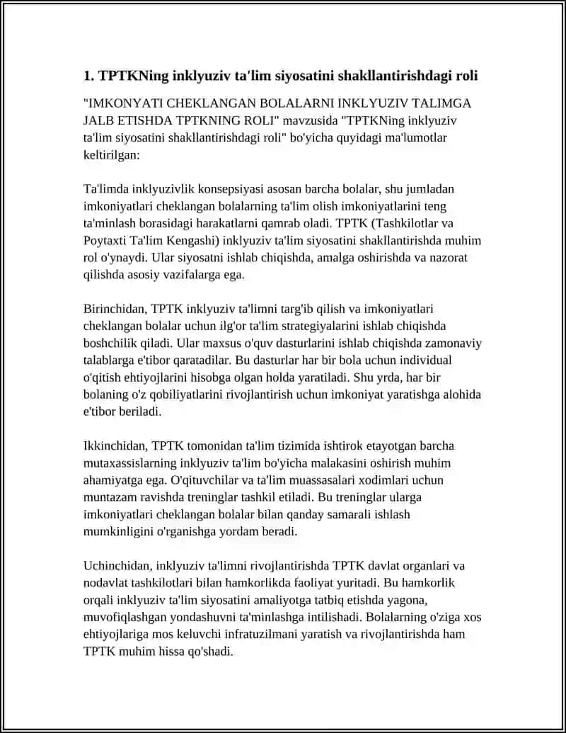 IMKONYATI CHEKLANGAN BOLALARNI INKLYUZIV TALIMGA JALB ETISHDA TPTKNING ROLI 3