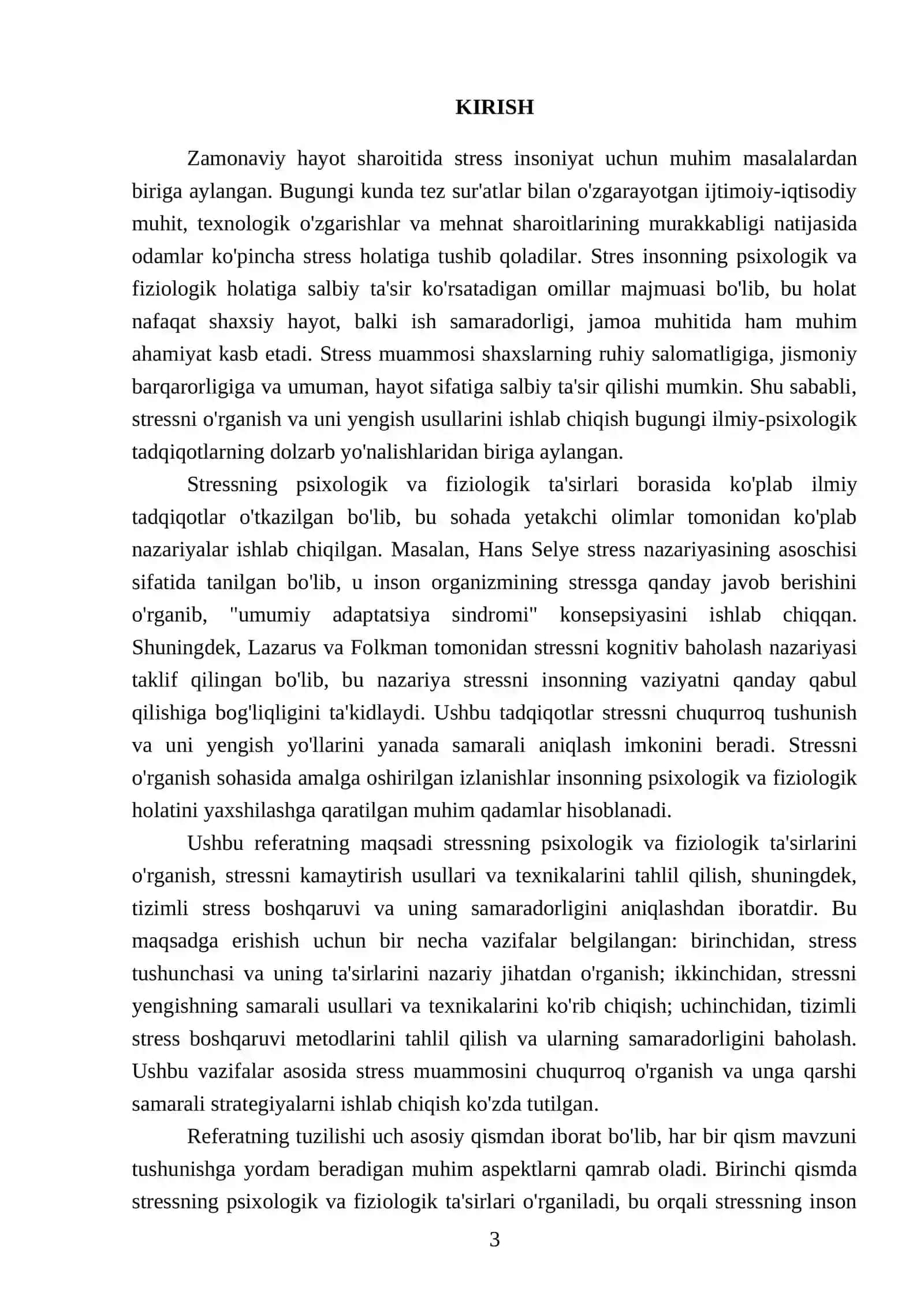 Stres va uni yengish 3