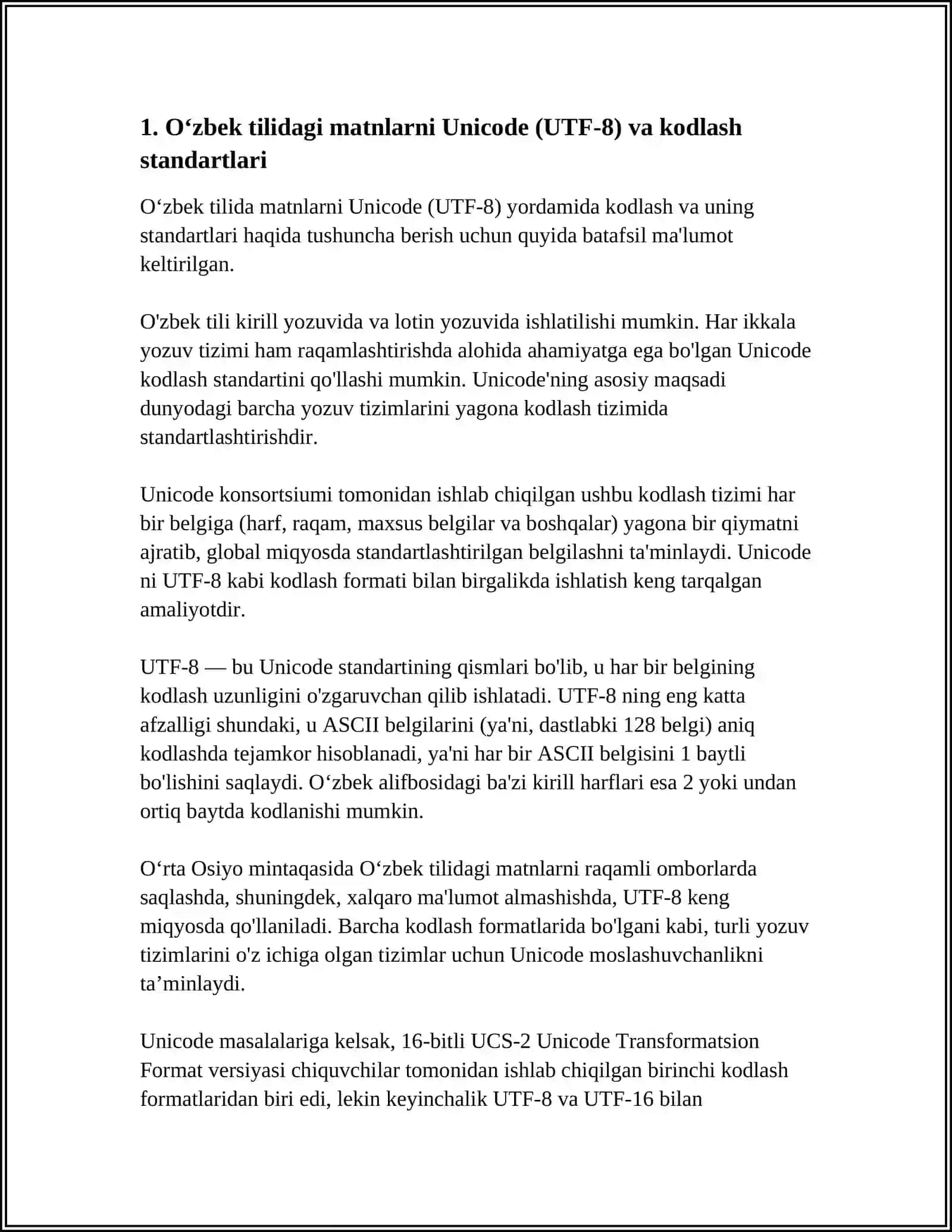 OʻZBEK TILIDA MATNLARNI MAʼLUMOTLAR BAZASI SHAKLIDA SAQLASH USULLARI 3