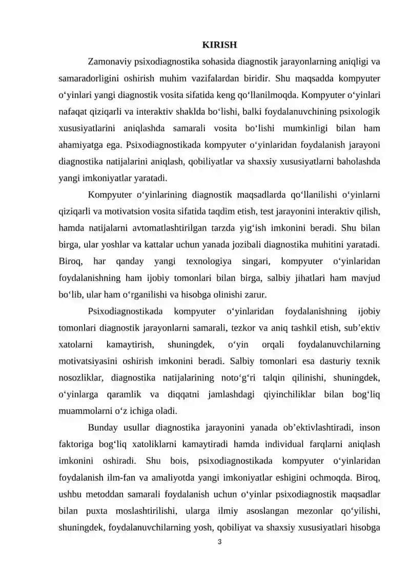 PSIXODIOGNOSTIKADA KOMPYUTER O'YINLARIDAN FOYDALANISHNING IJOBIY VA SALBIY TOMONLAR 3