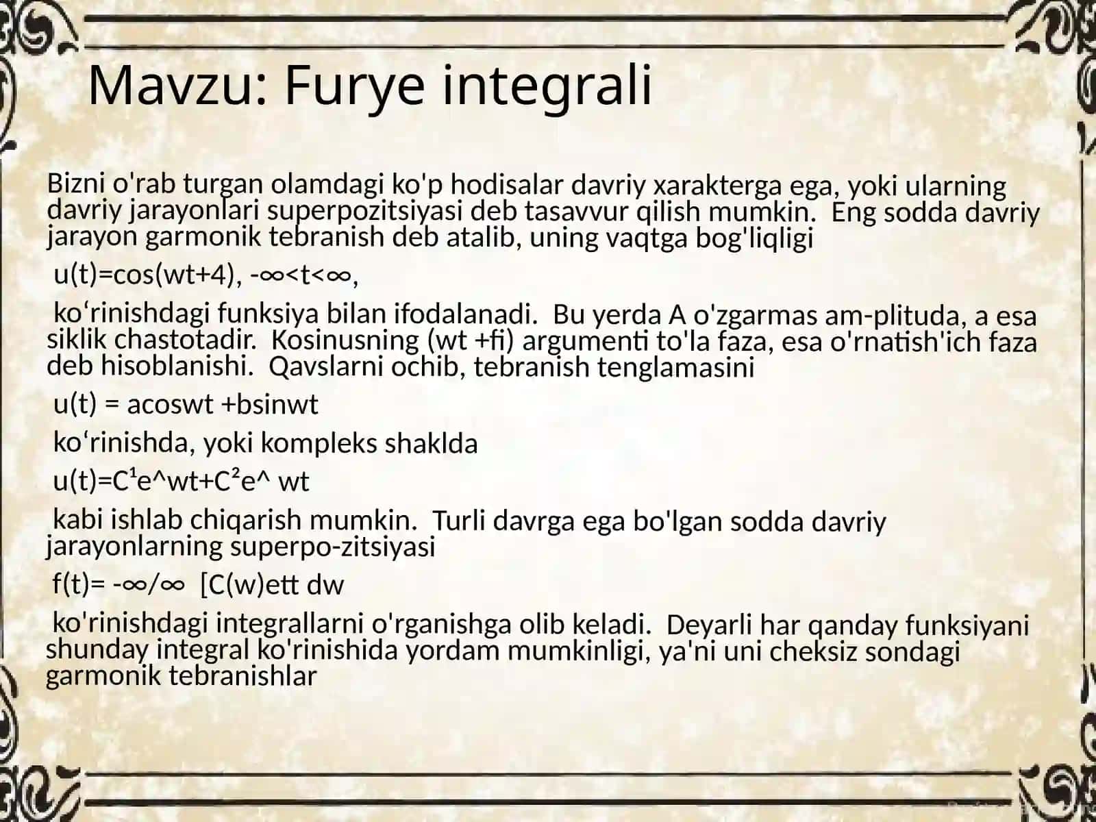 Furye integrali 3