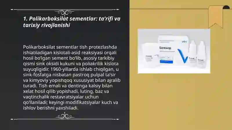 Polikarboksilat sementlar 3