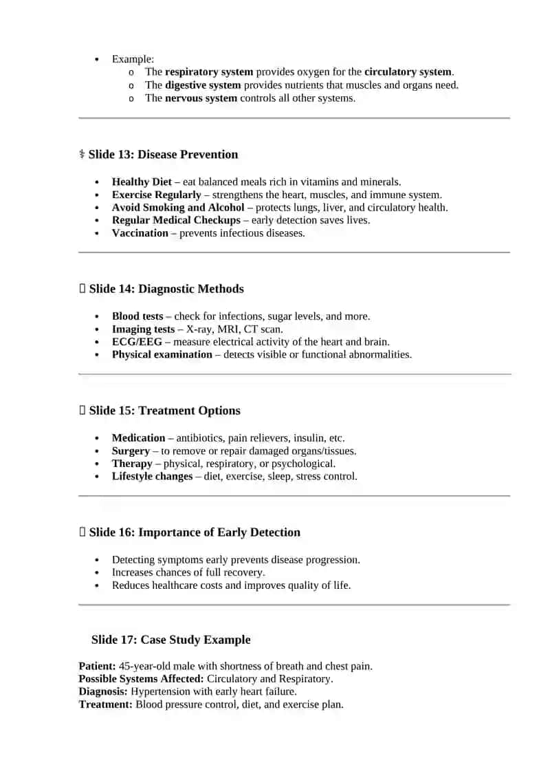 Systems, Diseases and Symptoms 3