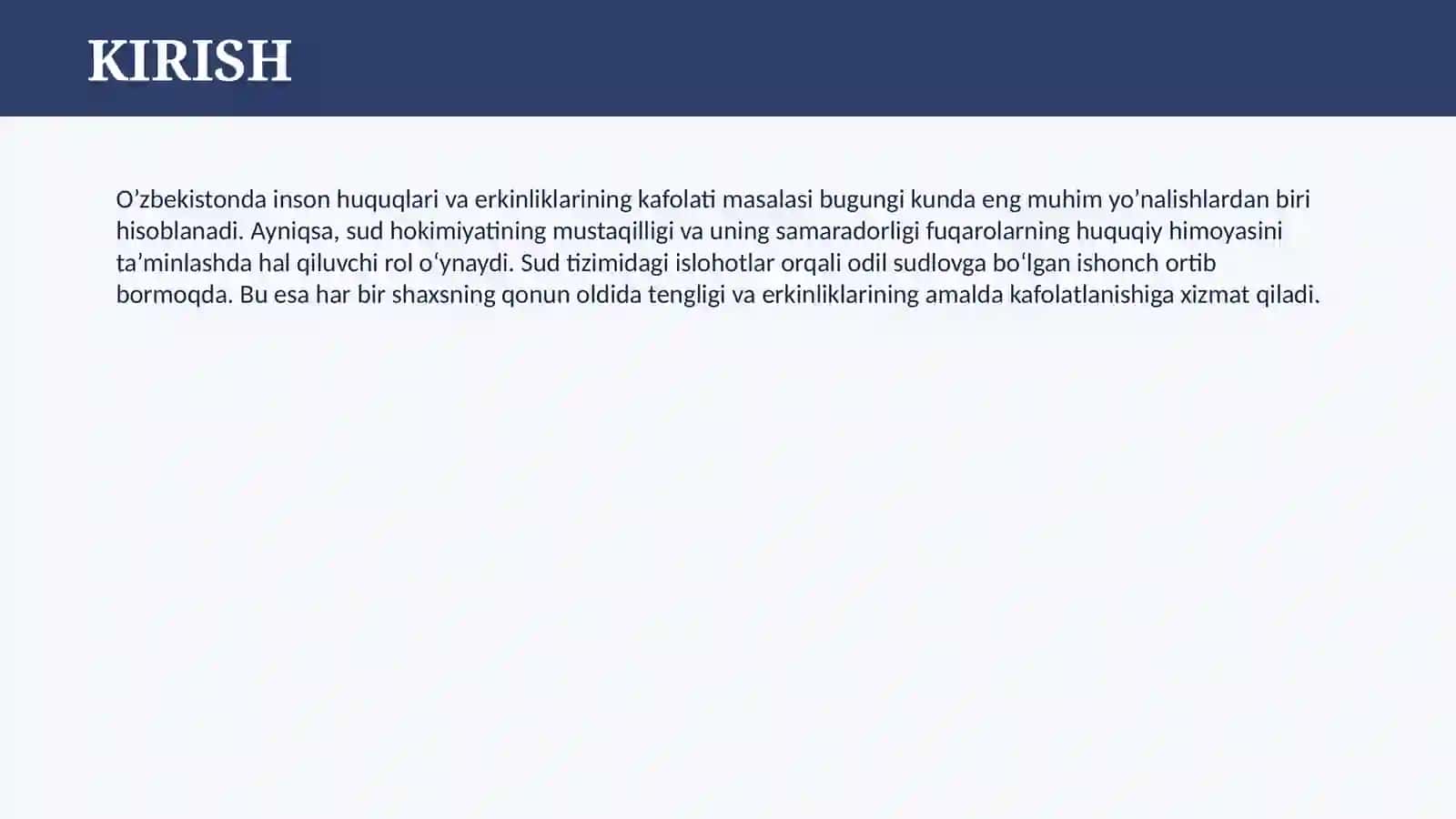 O’ZBEKISTONDA INSON HUQUQLARI VA ERKINLIKLARI KAFOLATI. SUD HOKIMIYATI 3