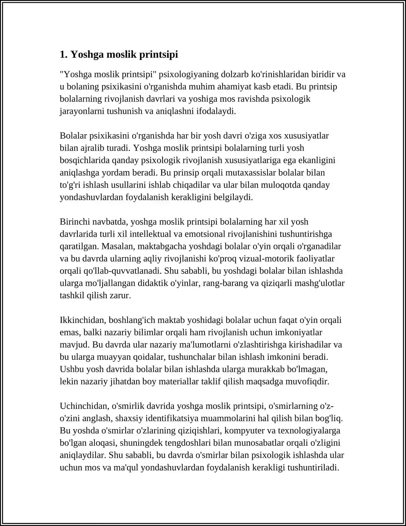 BOLA PSIXIKASINI O'RGANISH PRINSIPLARI 3