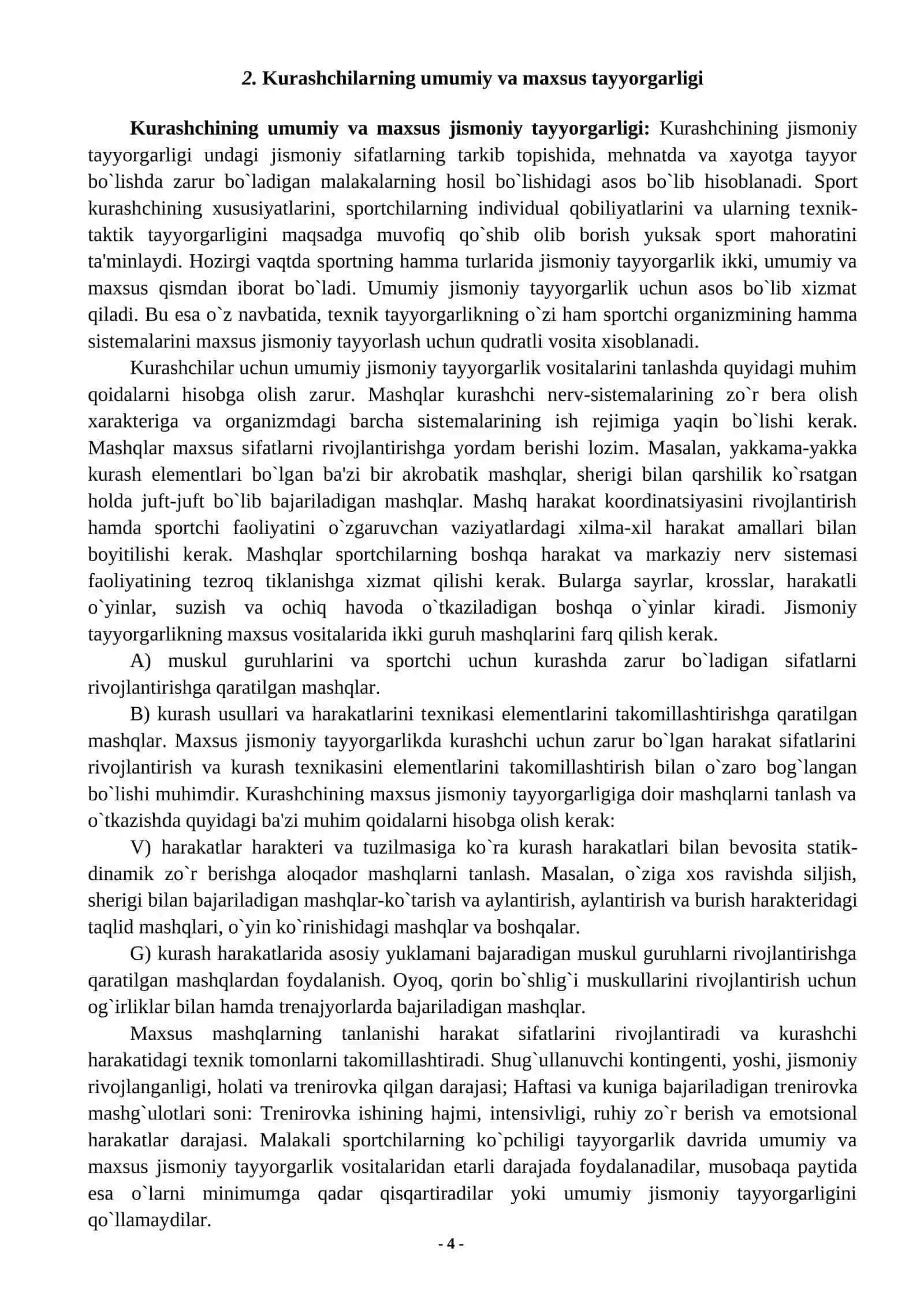 Kurashchilarning umumiy va maxsus tayyorgarligi 3
