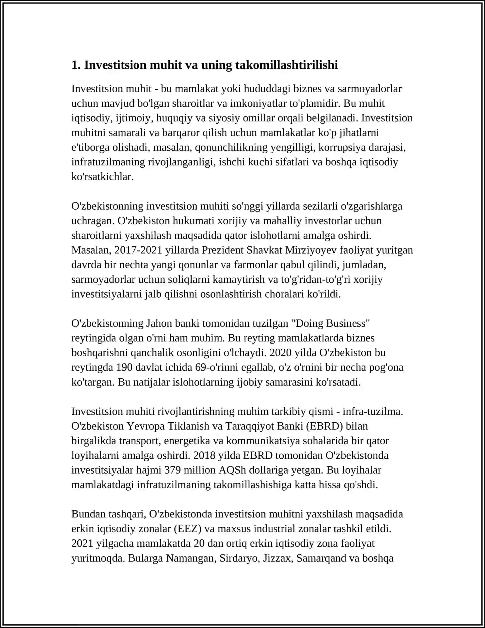 O‘ZBEKISTON RESPUBLIKASIDA INVESTITSION SIYOSAT 3