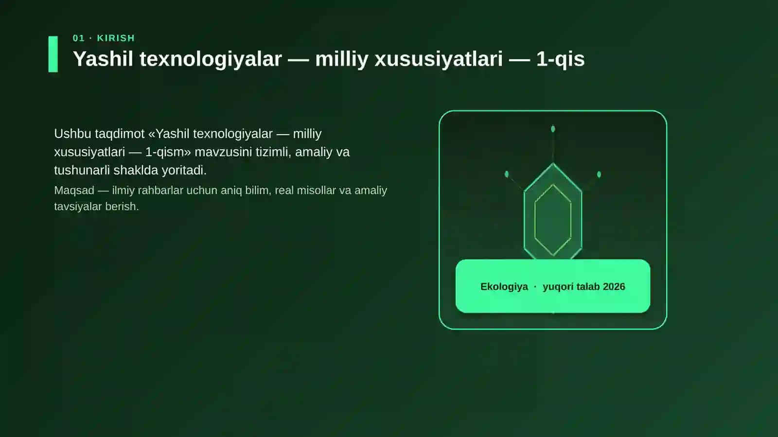Yashil texnologiyalar — milliy xususiyatlari — 1-qis 3