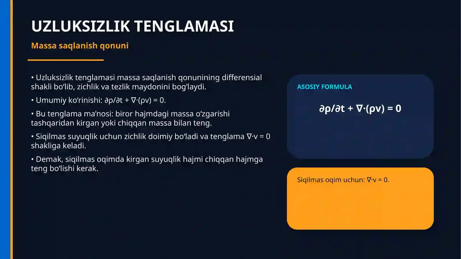 TERMOGIDRODINAMIKA TENGLAMALARI 3