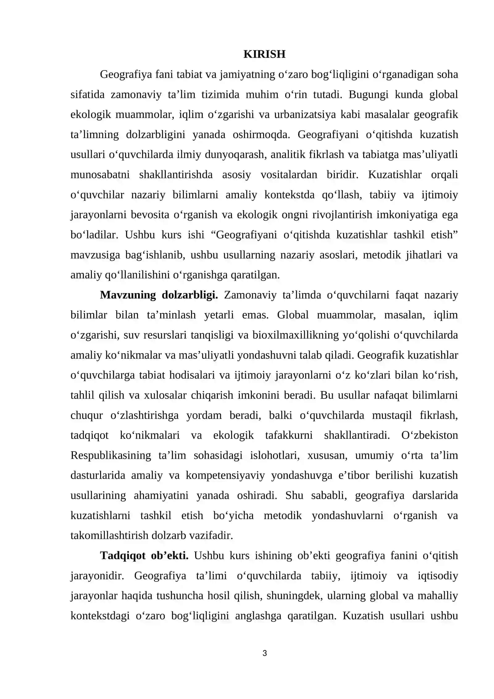 Geografiyani o`qitishda kuzatishlar tashkil etish 3