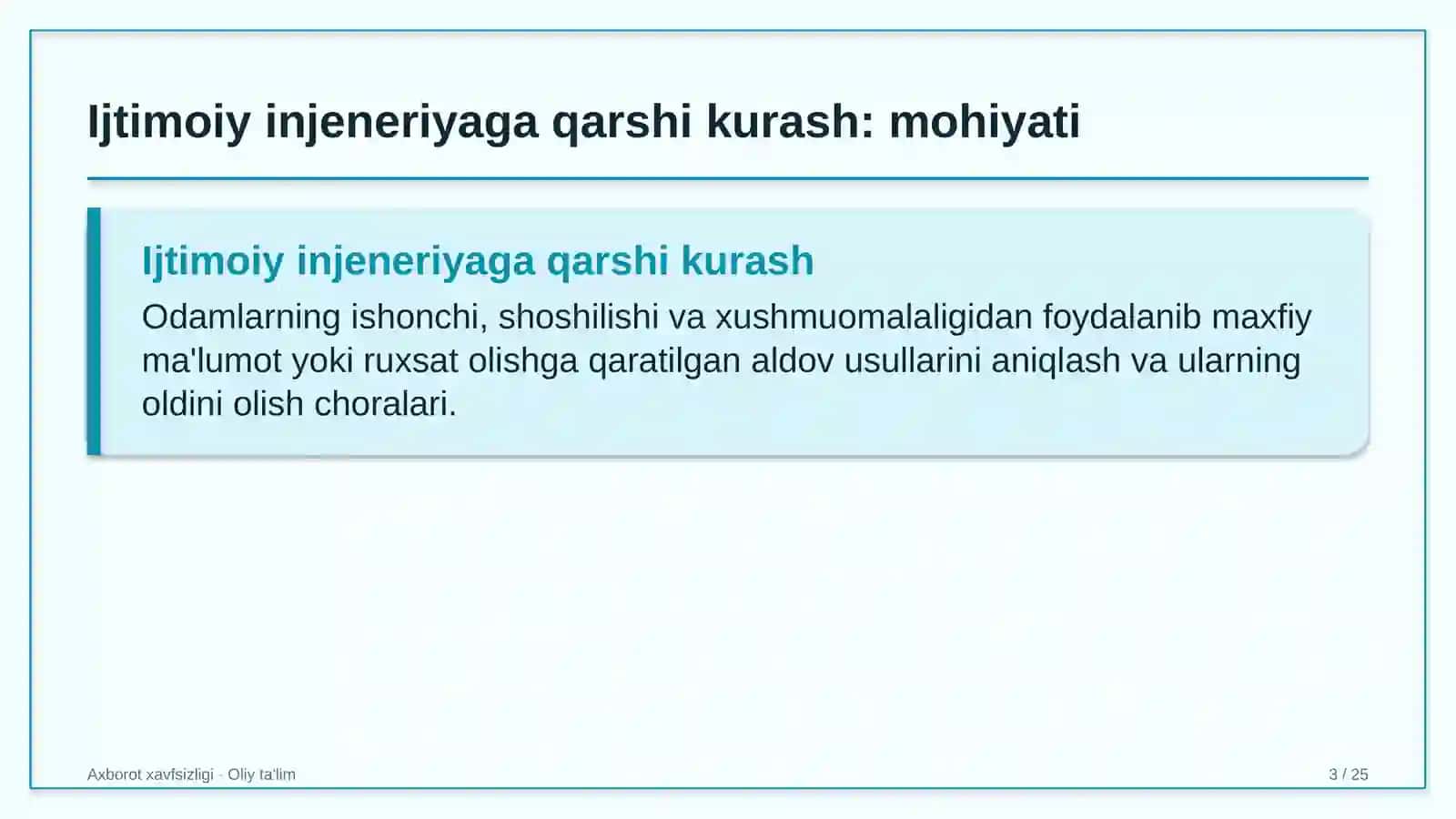 Axborot xavfsizligi xizmatlarida ijtimoiy injeneriyaga qarshi kurash 3
