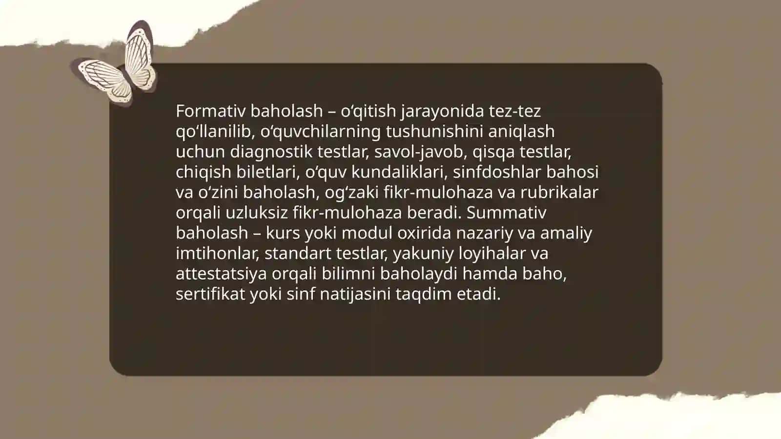 O'quvchilar bilimini nazorat qilish va baholash usullari 3