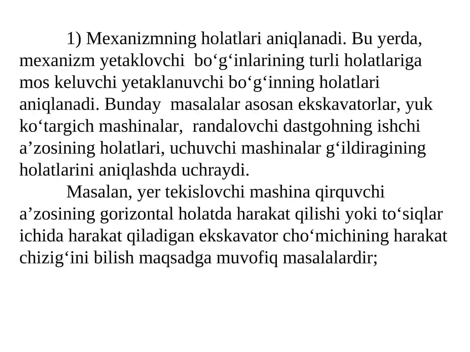 Kinematik Tekshirish va Analiz 3