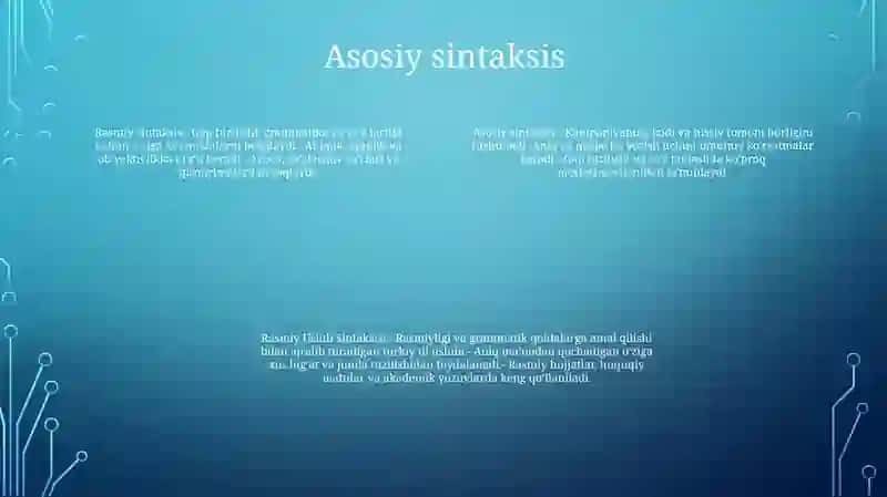 Rasmiy Uslub Sintaksisi 3