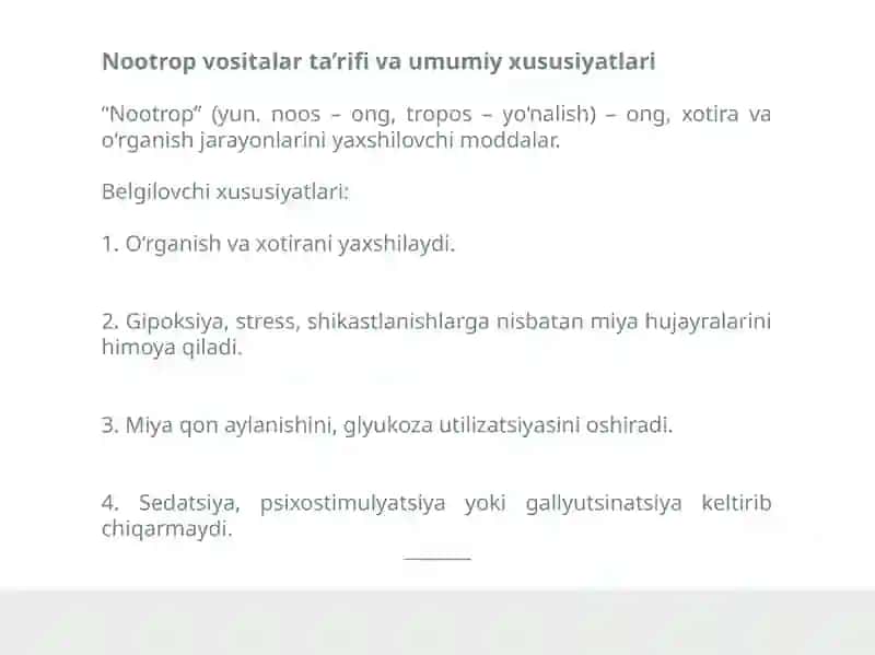 Nootrop vositalar Analeptiklar 3